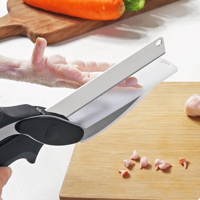 Tesoura de Cozinha 2 em 1 com Tábua de Corte