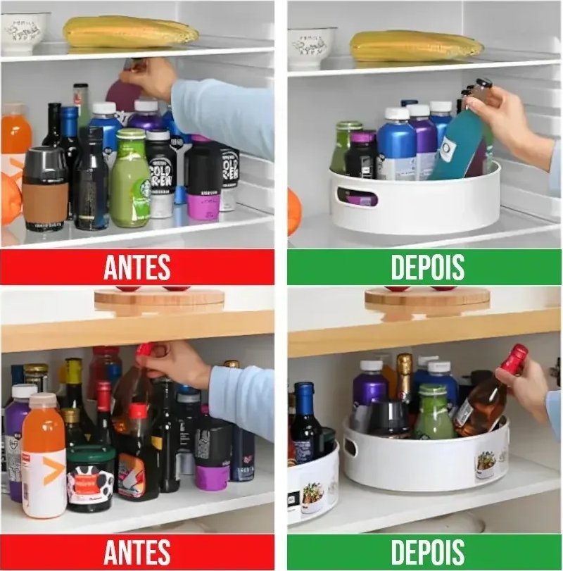 Bandeja Giratória Multiuso para Cozinha e Banheiro