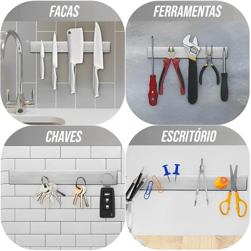 Barra Magnética para Facas e Talheres de Parede