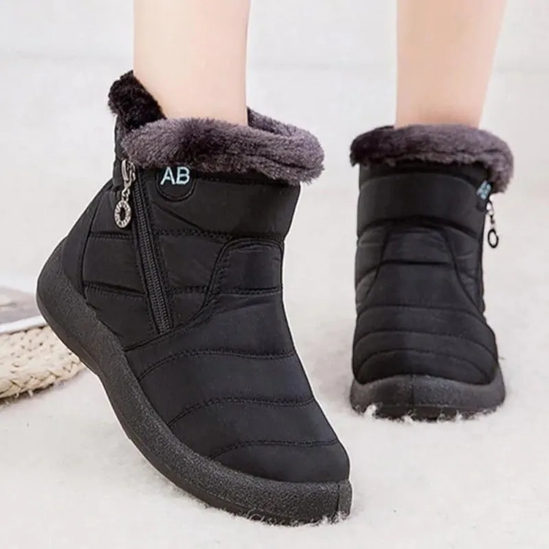 Bota Feminina Impermeável Forrada com Lã Inverno