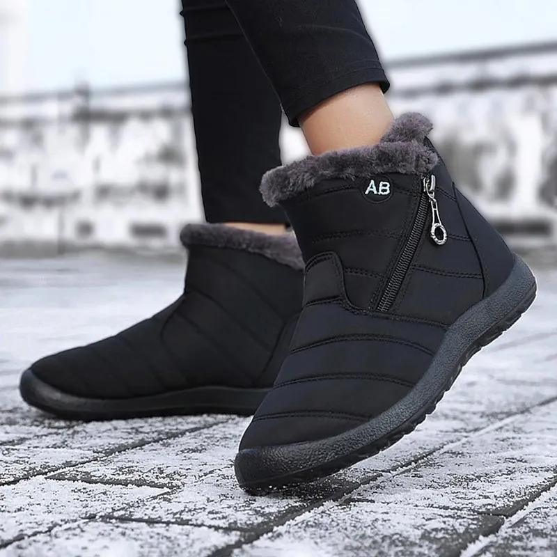 Bota Feminina Impermeável Forrada com Lã Inverno
