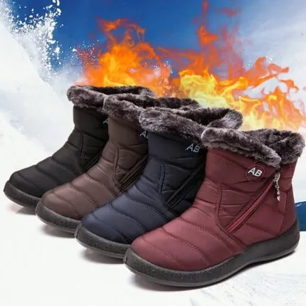 Bota Feminina Impermeável Forrada com Lã Inverno