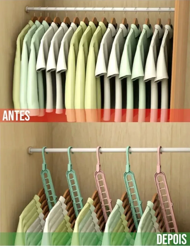 Cabide Mágico Organizador 9 Furos Compre 1 Leve 6