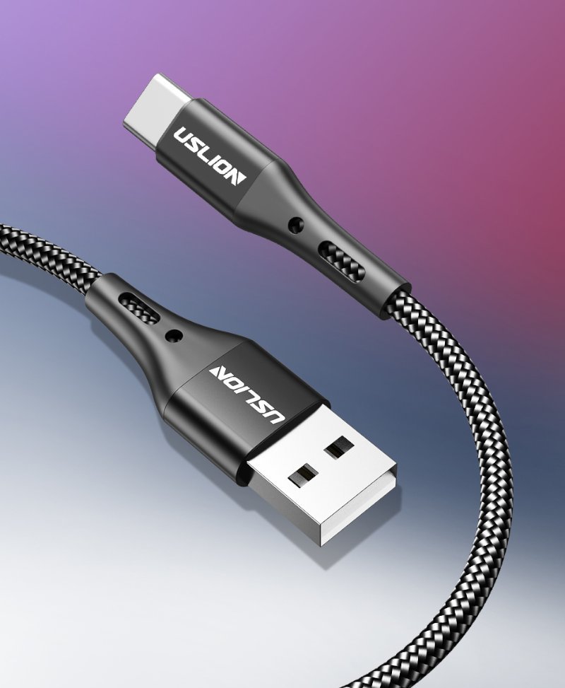 Cabo USB Tipo C 3 Metros Nylon com Carregamento Rápido