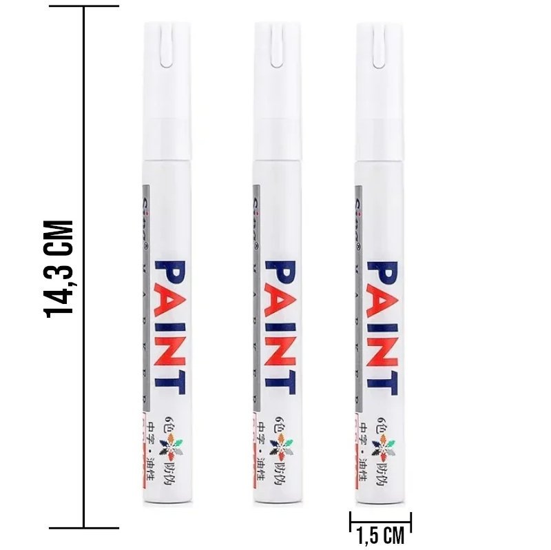 Canetas Brancas para Pintar Letras de Pneus Compre 1 Leve 4