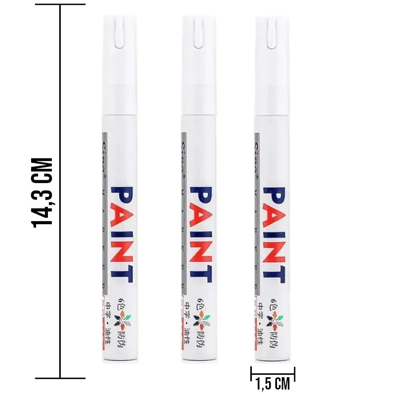 Canetas Brancas para Pintar Letras de Pneus Compre 1 Leve 4