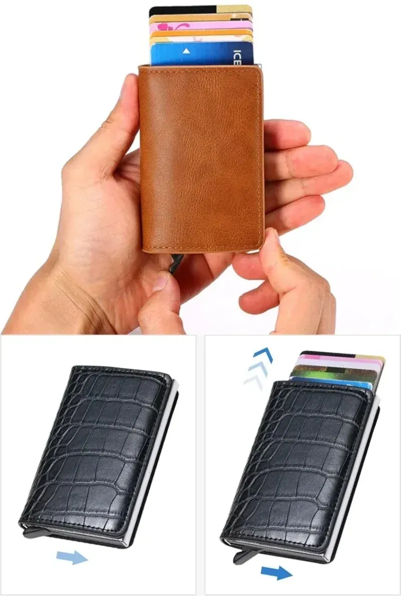 Carteira Slim com Proteção RFID e Ejetor de Cartões