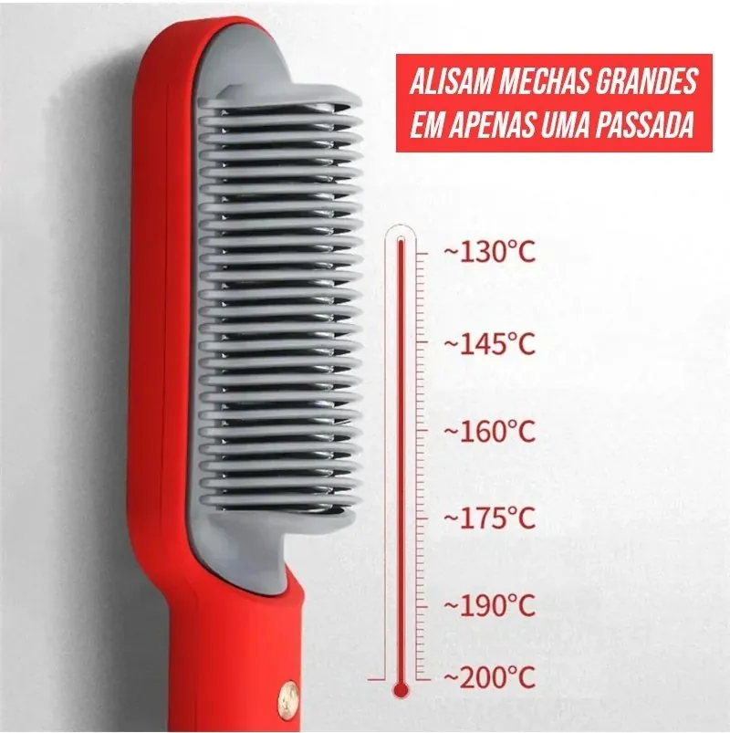 Escova Alisadora 5 em 1 Cerâmica Bivolt Profissional