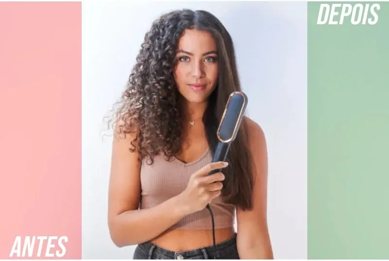Escova Alisadora 5 em 1 Cerâmica Bivolt Profissional