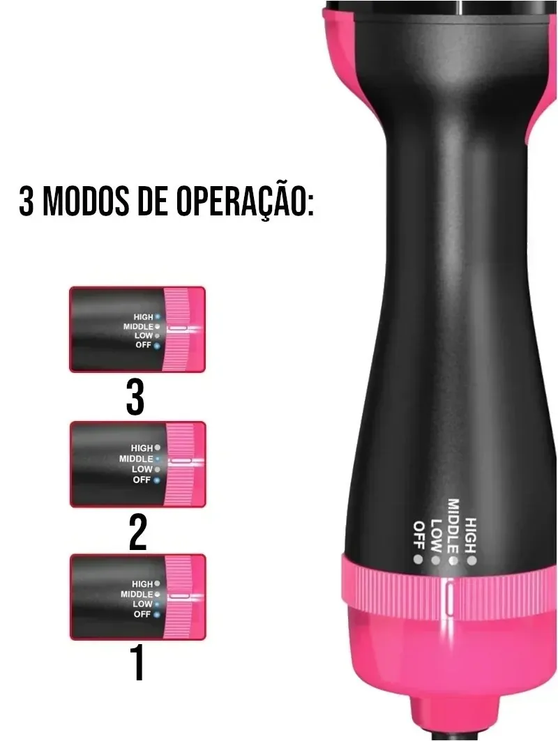 Escova Secadora Cerâmica 1200W com Íons 2 Velocidades