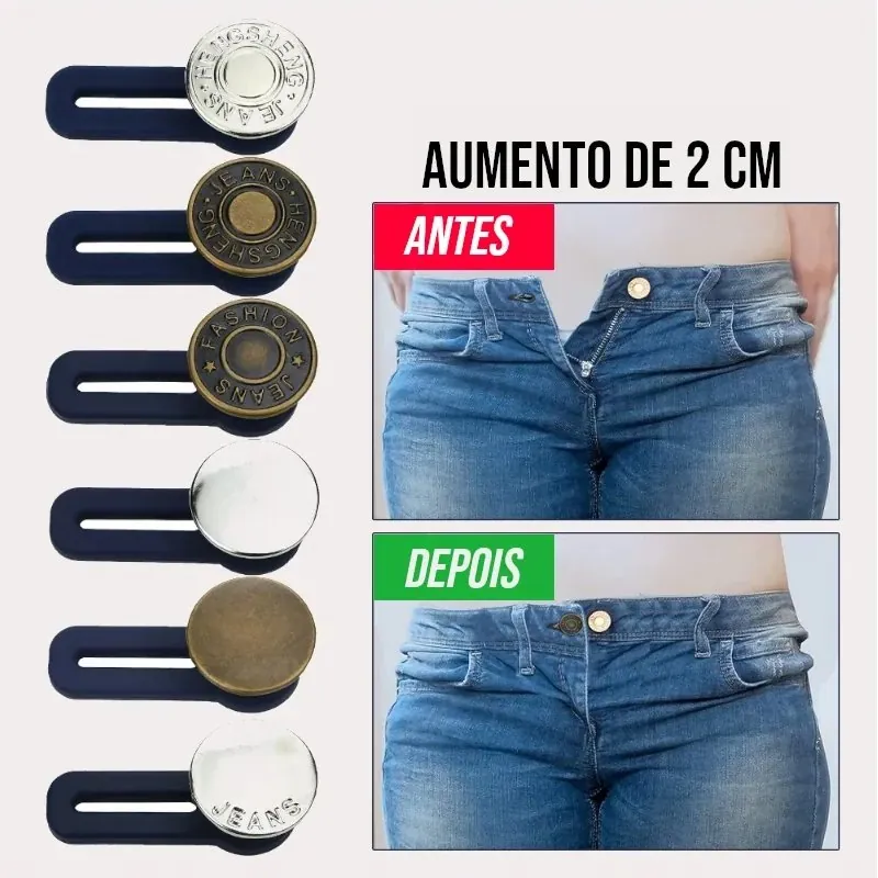 Extensor de Cintura Ajustável para Calça com 5 Unidades