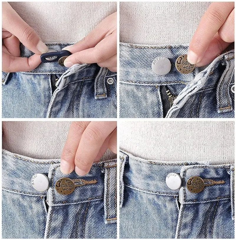 Extensor de Cintura Ajustável para Calça com 5 Unidades