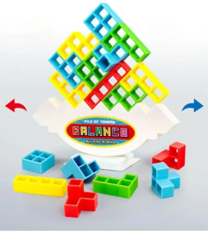 Jogo de Equilíbrio Infantil Torre Tetris Educativo