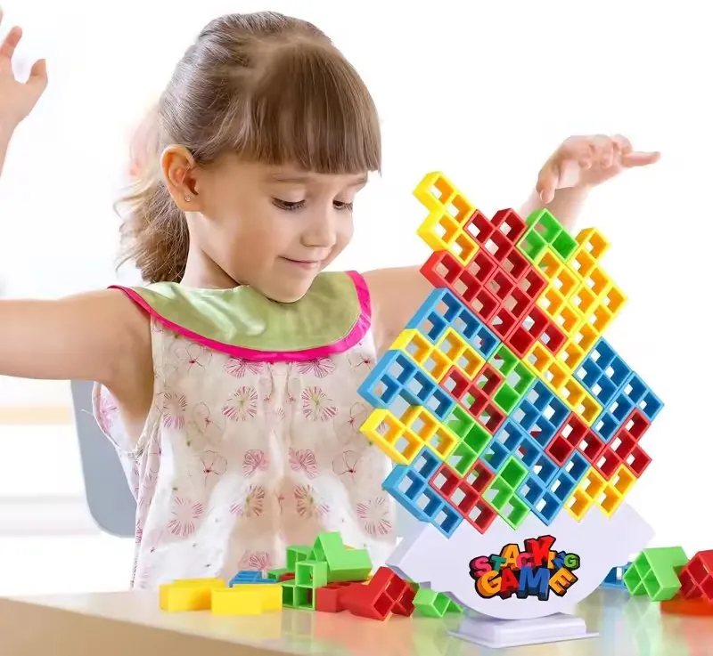 Jogo de Equilíbrio Infantil Torre Tetris Educativo