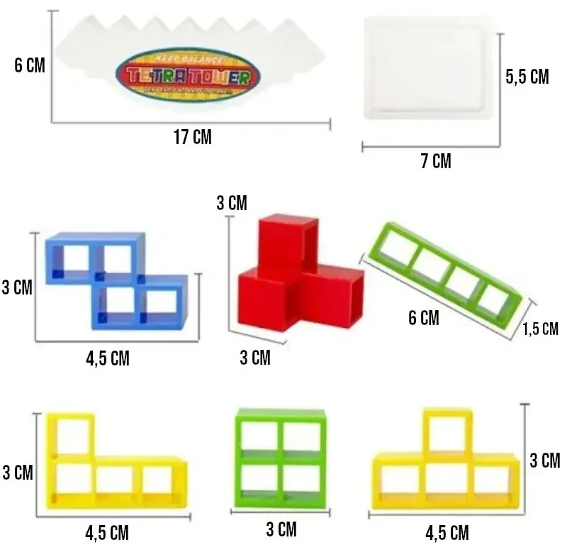 Jogo de Equilíbrio Infantil Torre Tetris Educativo