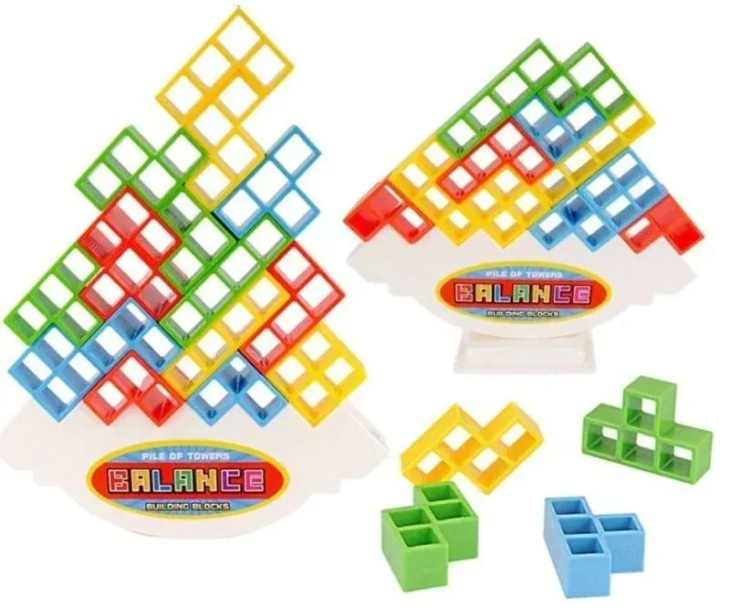 Jogo de Equilíbrio Infantil Torre Tetris Educativo