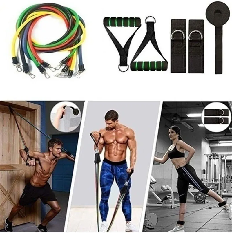 Kit Elásticos Extensores 11 Peças para Treino Funcional