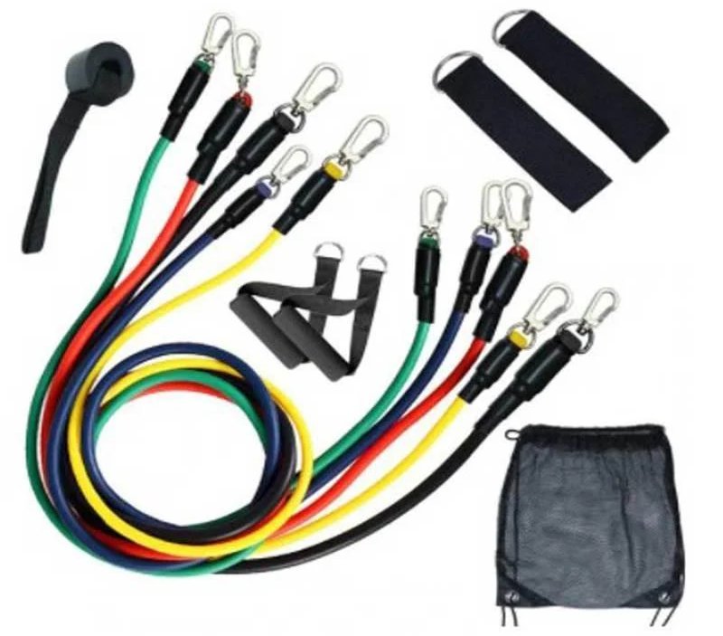 Kit Elásticos Extensores 11 Peças para Treino Funcional