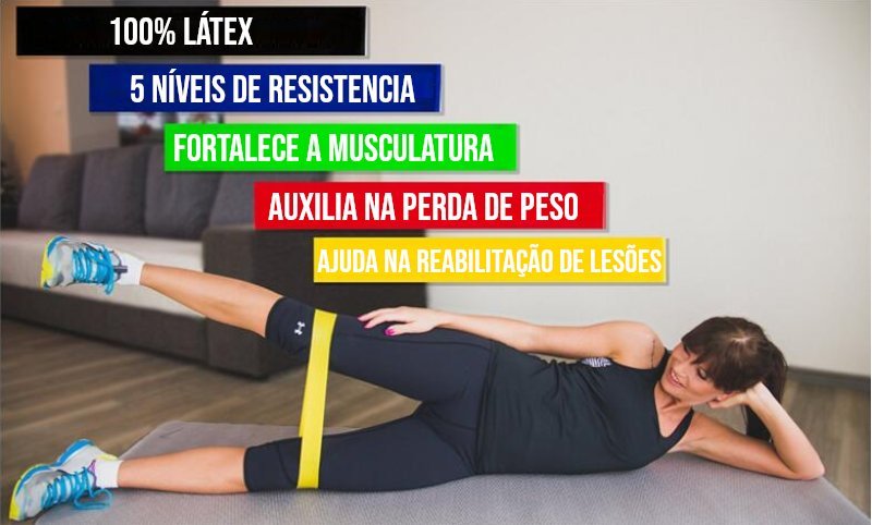 Kit Faixas Elásticas Thera Band 5 Níveis Resistência