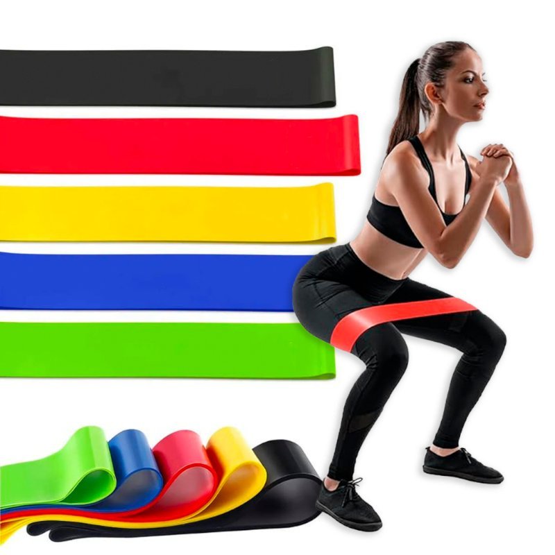 Kit Faixas Elásticas Thera Band 5 Níveis Resistência