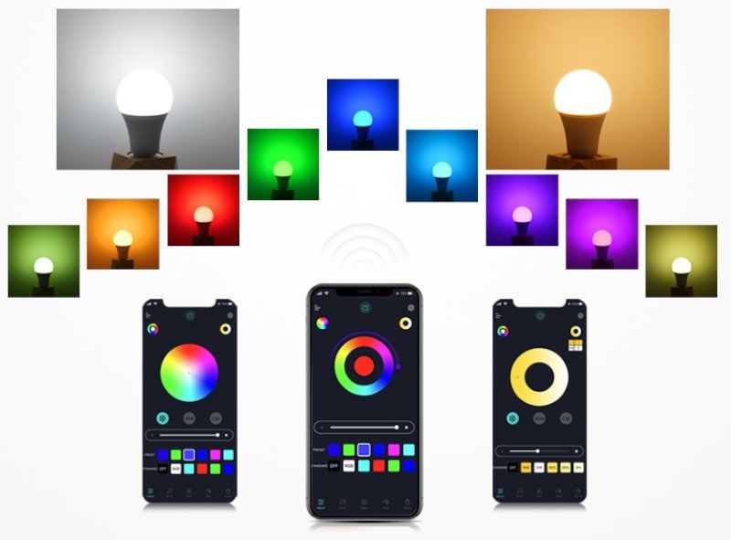 Lâmpada Inteligente LED Wi-Fi RGB com Controle por Voz