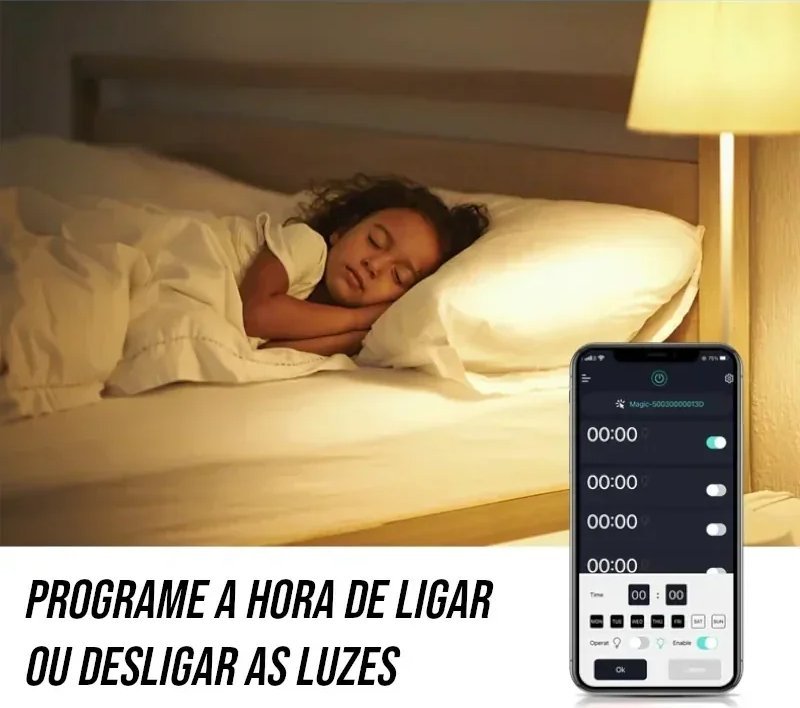 Lâmpada Inteligente LED Wi-Fi RGB com Controle por Voz