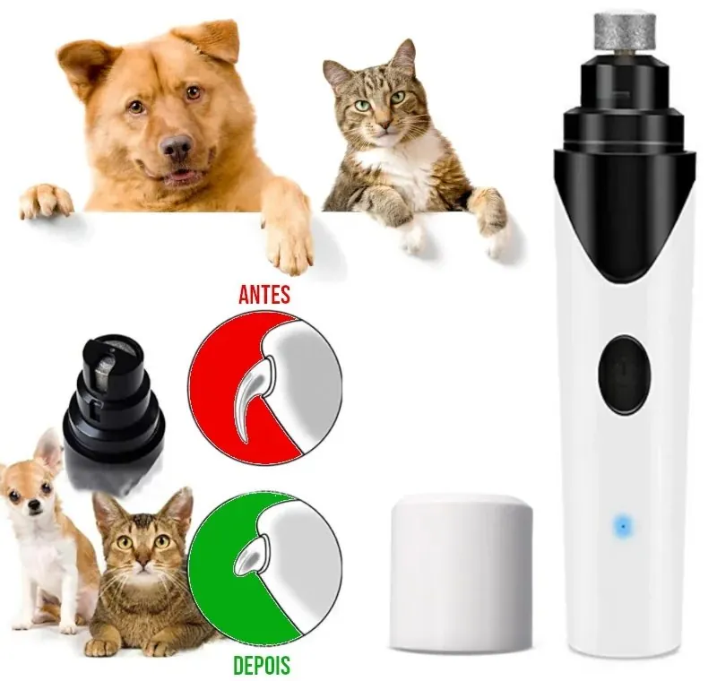 Lixador de Unha Elétrico USB para Pets Silencioso