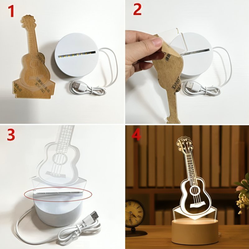 Luminária 3D de Mesa Decorativa com Luz Suave