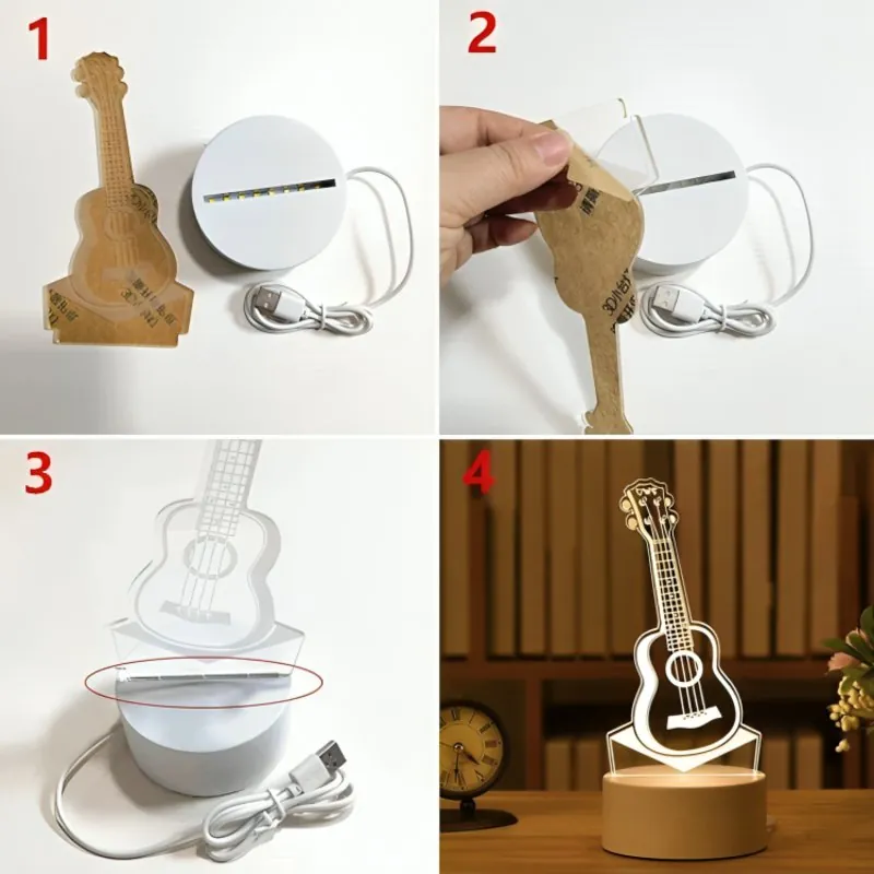 Luminária 3D de Mesa Decorativa com Luz Suave