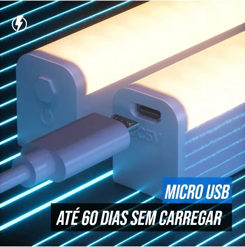 Luminária LED com Sensor de Movimento Recarregável
