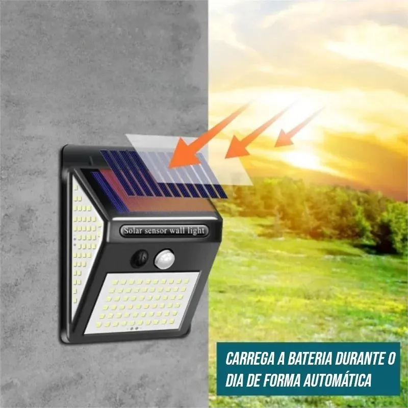 Luminária Solar com Sensor de Presença para Jardim