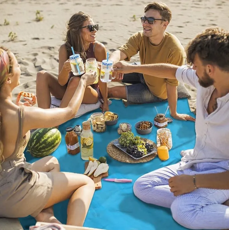 Manta de Praia Impermeável e Compacta Sem Areia