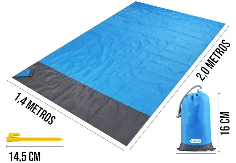 Manta de Praia Impermeável e Compacta Sem Areia