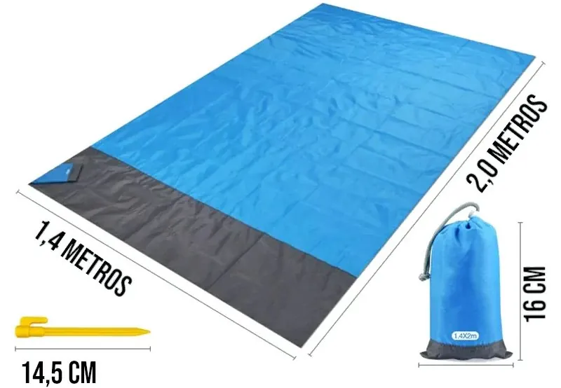 Manta de Praia Impermeável e Compacta Sem Areia