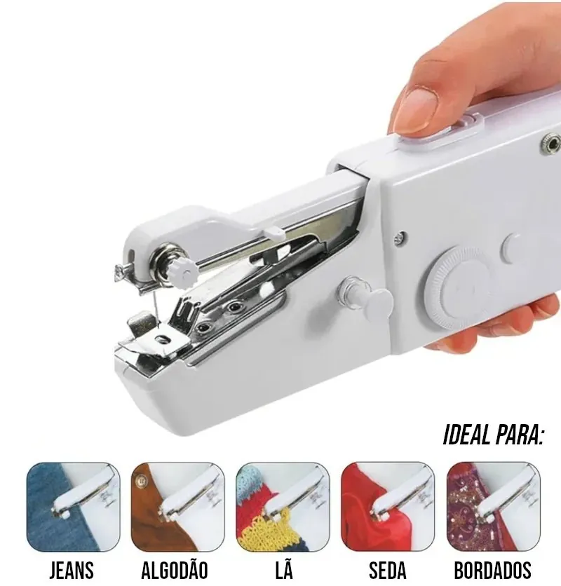 Máquina de Costura Portátil Elétrica Bivolt Compacta