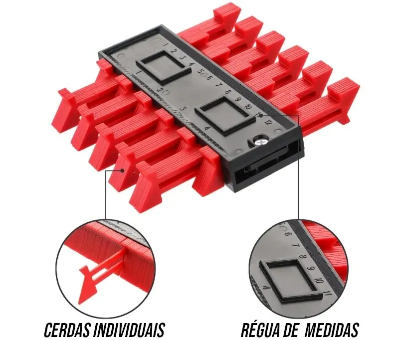 Medidor de Contorno Régua de Perfil para Carpintaria
