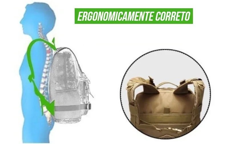 Mochila Tática Militar Impermeável 50 Litros