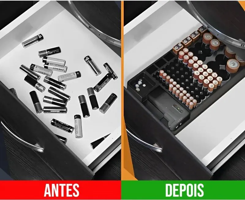 Organizador de Pilhas com Testador de Carga Integrado
