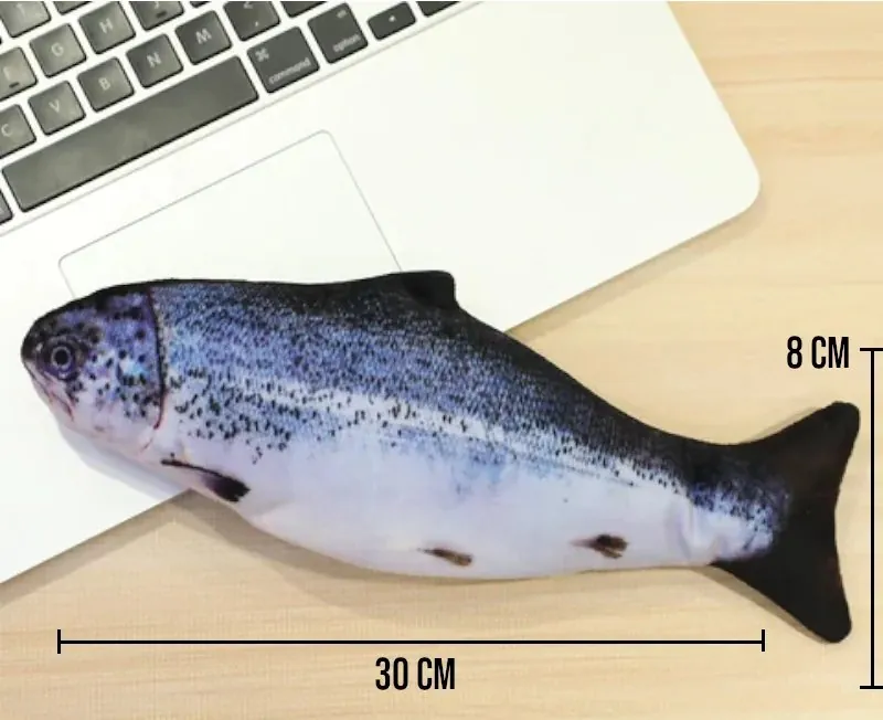 Peixe de Pelúcia Elétrico Recarregável para Gatos