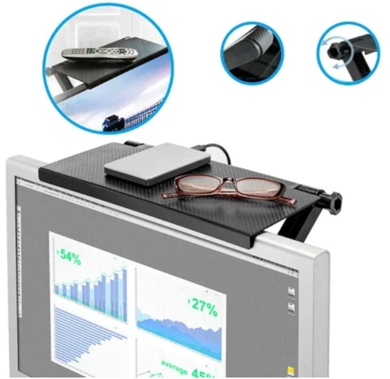 Prateleira Ajustável para TV com Suporte de Acessórios