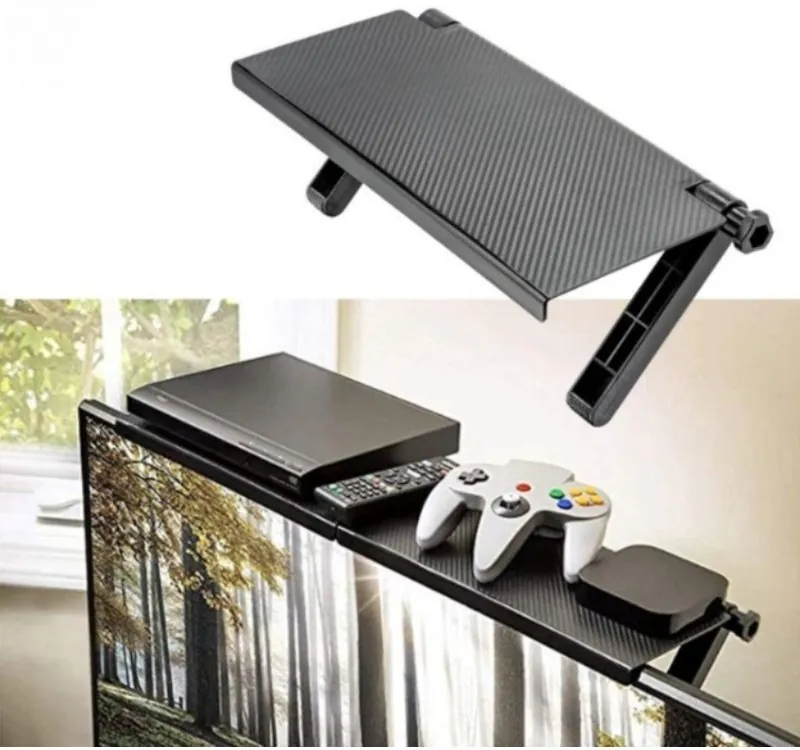 Prateleira Ajustável para TV com Suporte de Acessórios