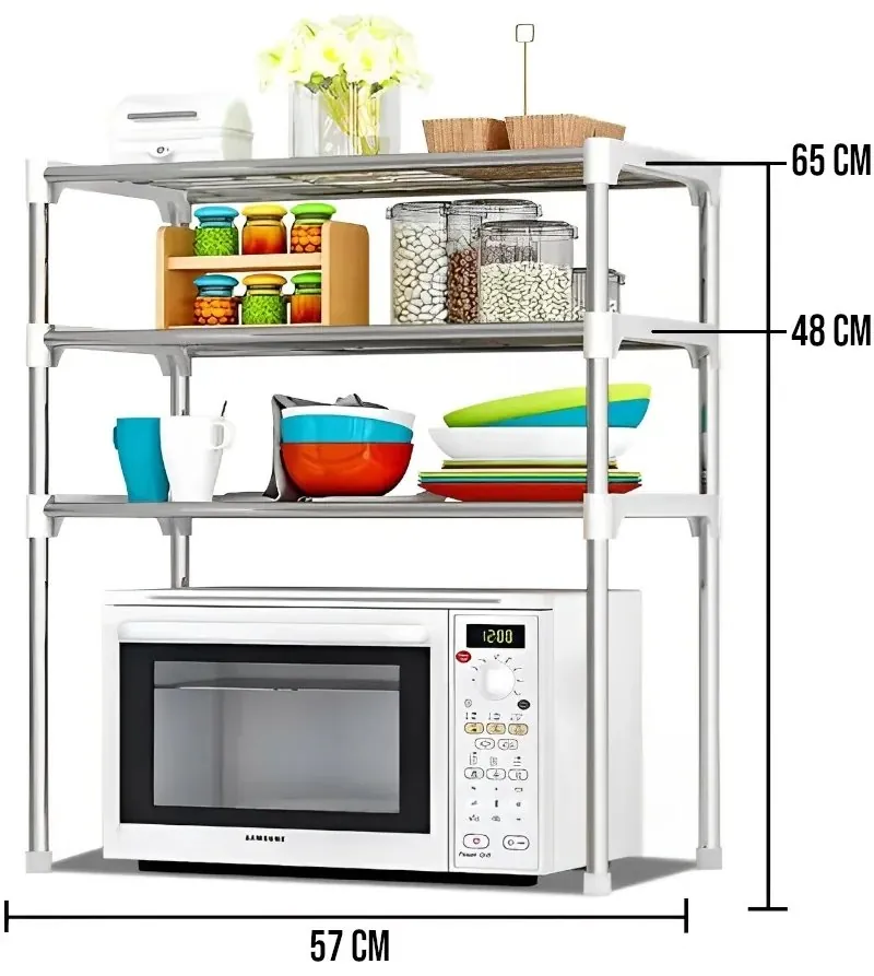 Prateleira de Metal Ajustável para Cozinha e Banheiro