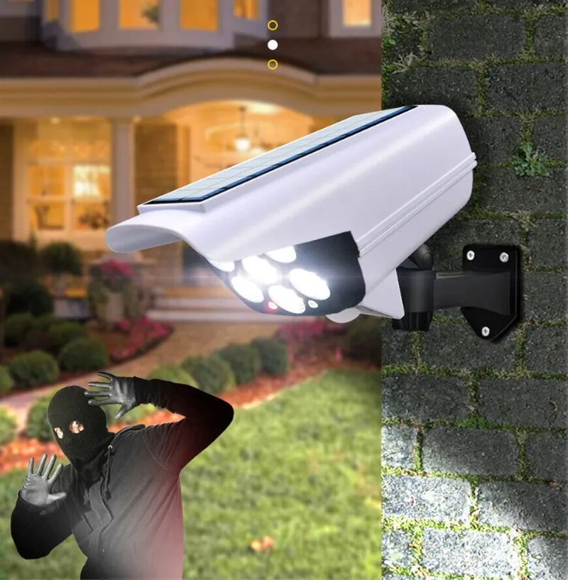 Refletor Solar com Câmera Falsa e Sensor de Presença
