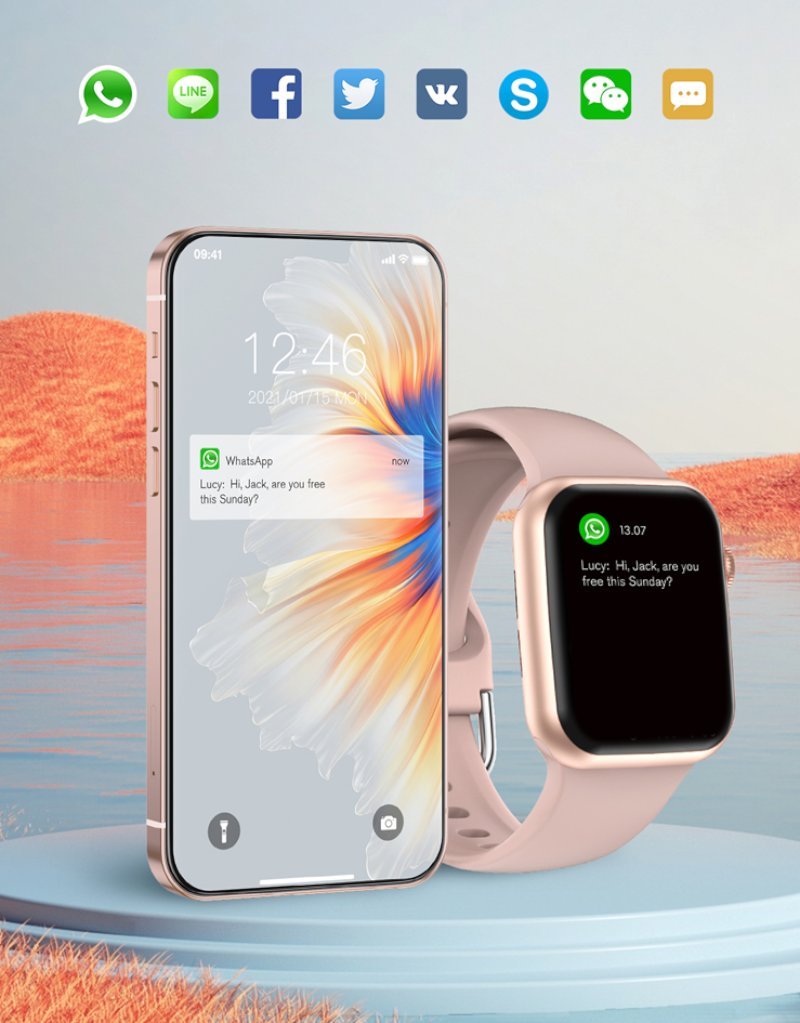 Relógio Inteligente Bluetooth IP67 com Tela Touch