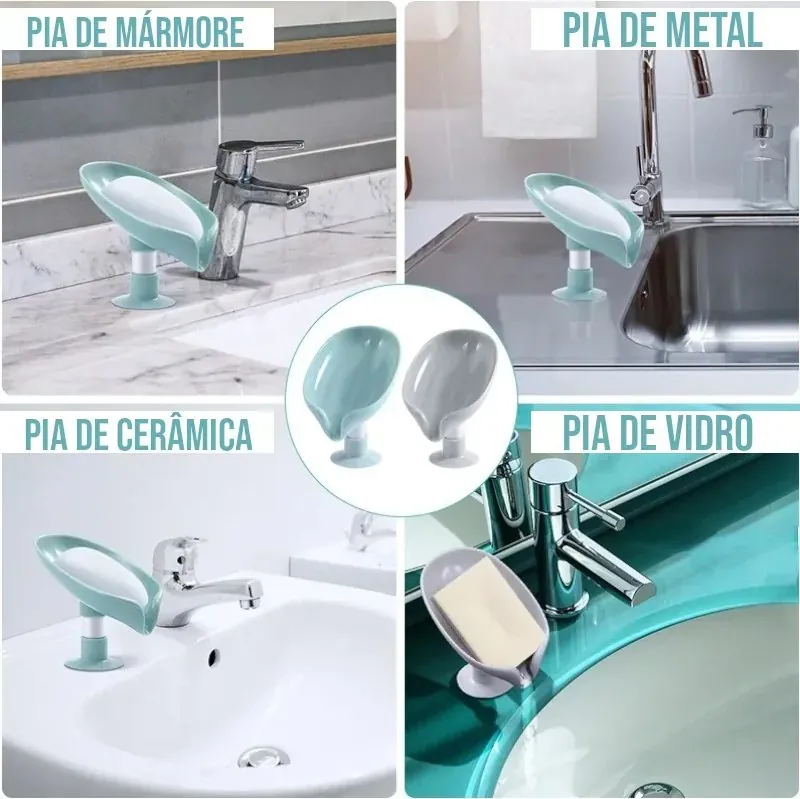 Saboneteira Auto Drenável com Ventosa para Banheiro 2 unidades