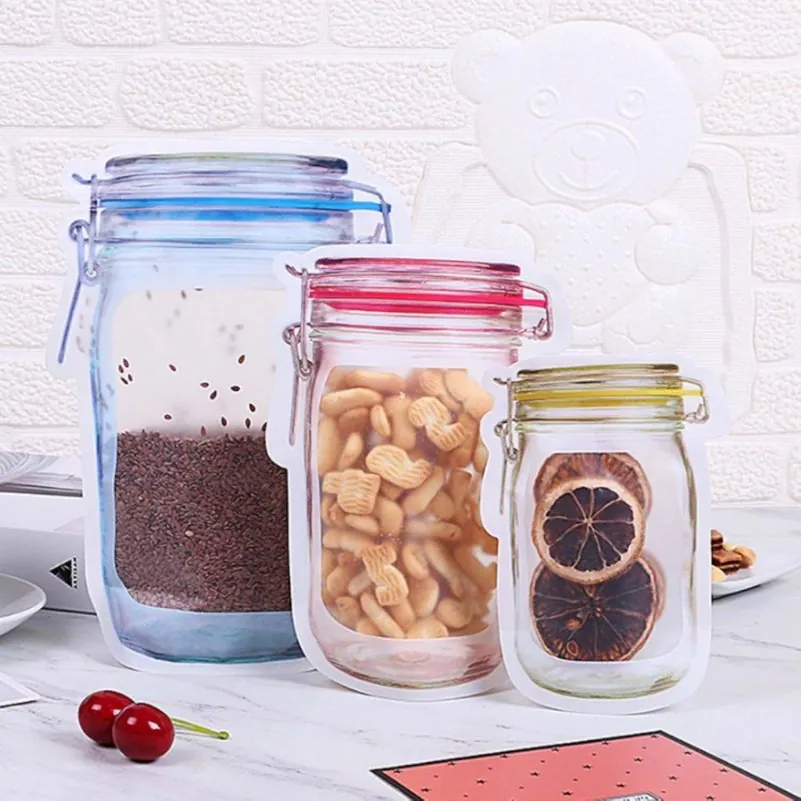 Saquinhos Zip Reutilizáveis para Alimentos Herméticos