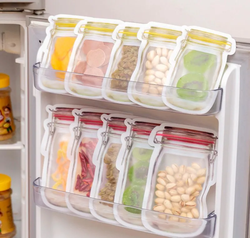 Saquinhos Zip Reutilizáveis para Alimentos Herméticos