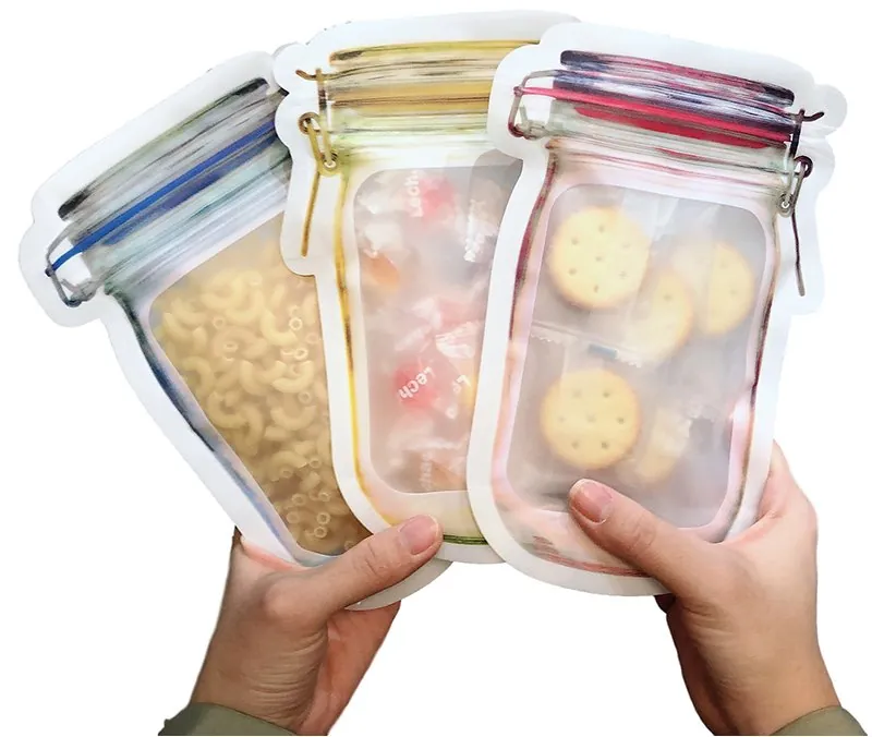 Saquinhos Zip Reutilizáveis para Alimentos Herméticos