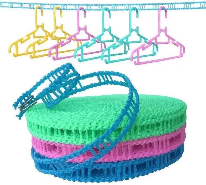 Varal Portátil de Nylon Retrátil Resistente ao Vento