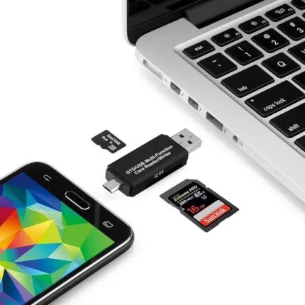 Leitor De Cartao Com Usb Tipo C E Micro Usb